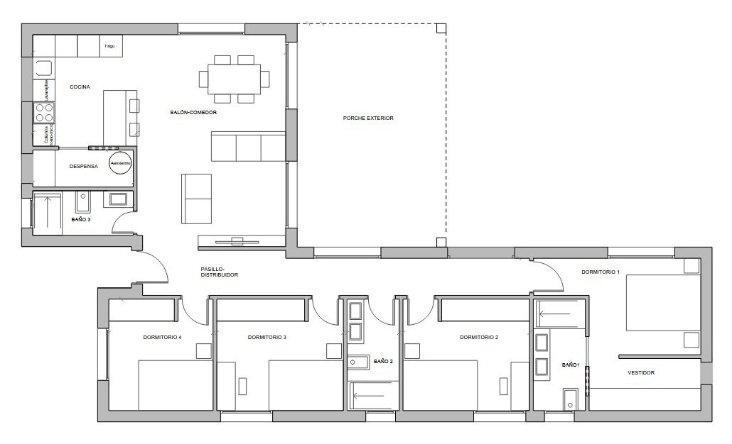 vivienda plano 1 planta